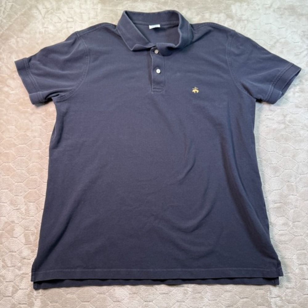 Brooks Brothers 1818‎ Slim Fit Polo Shirt Sz XXL Navy Blue Used Good Shape